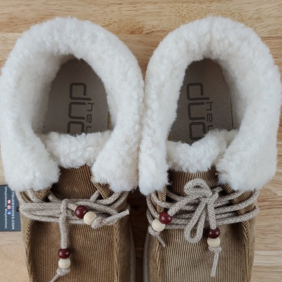 Hey Dude Britt Womens Brown Nut Corduroy Flip Cuff Slip On Booties Shoes - Picture 13 of 16